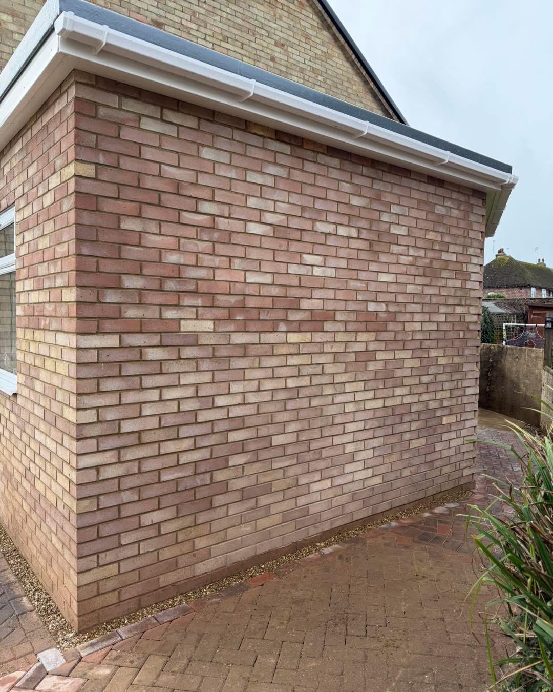 Finished brick extension, clean pointing