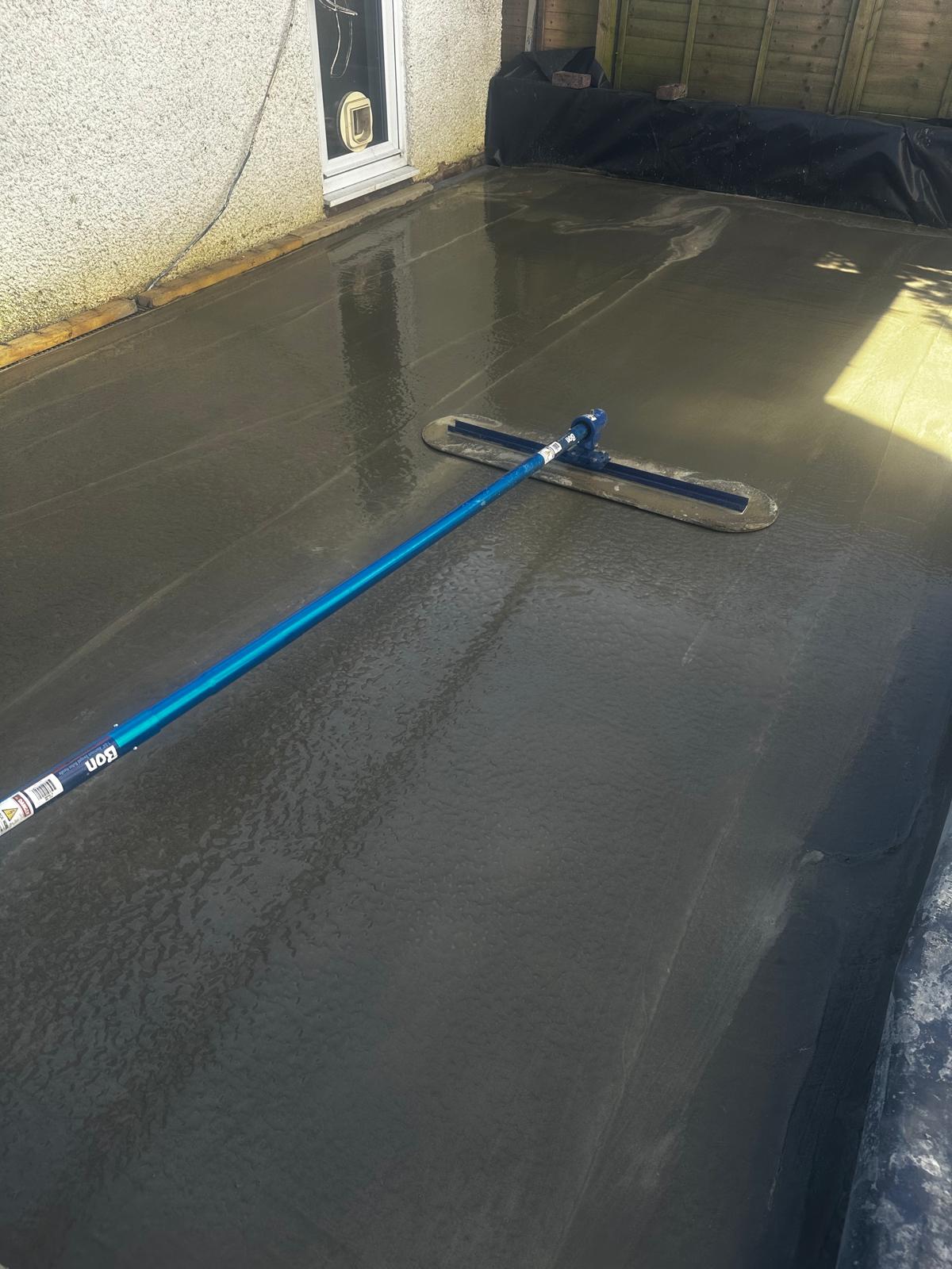 Power-floated concrete slab